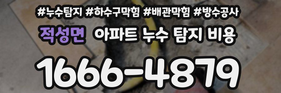 적성면 아파트 누수 탐지 비용