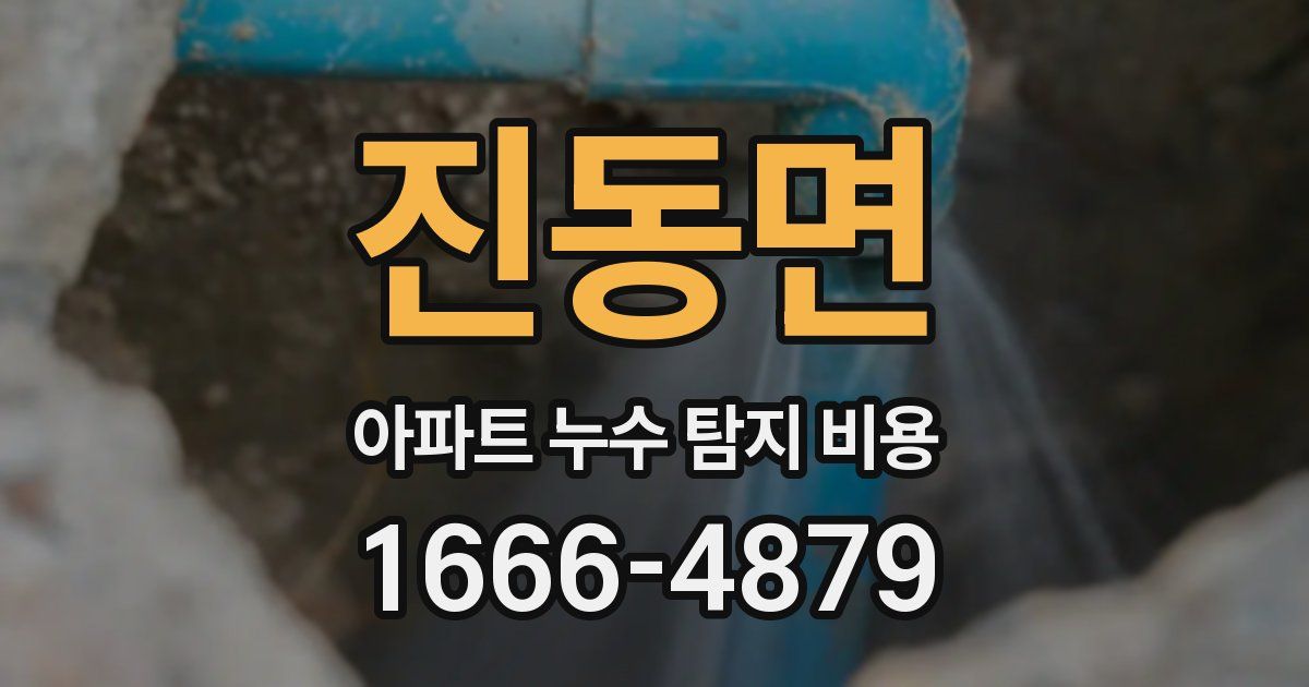 진동면 아파트 누수 탐지 비용