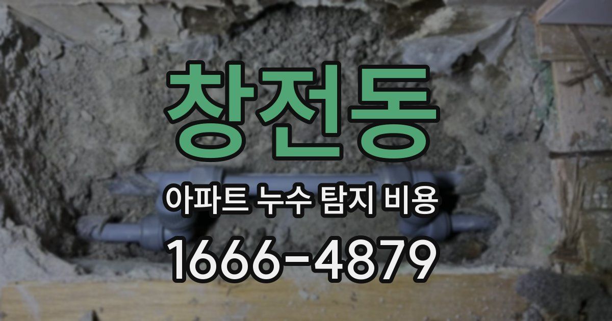 창전동 아파트 누수 탐지 비용