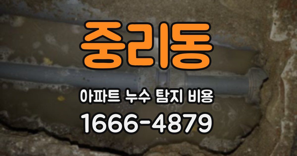중리동 아파트 누수 탐지 비용