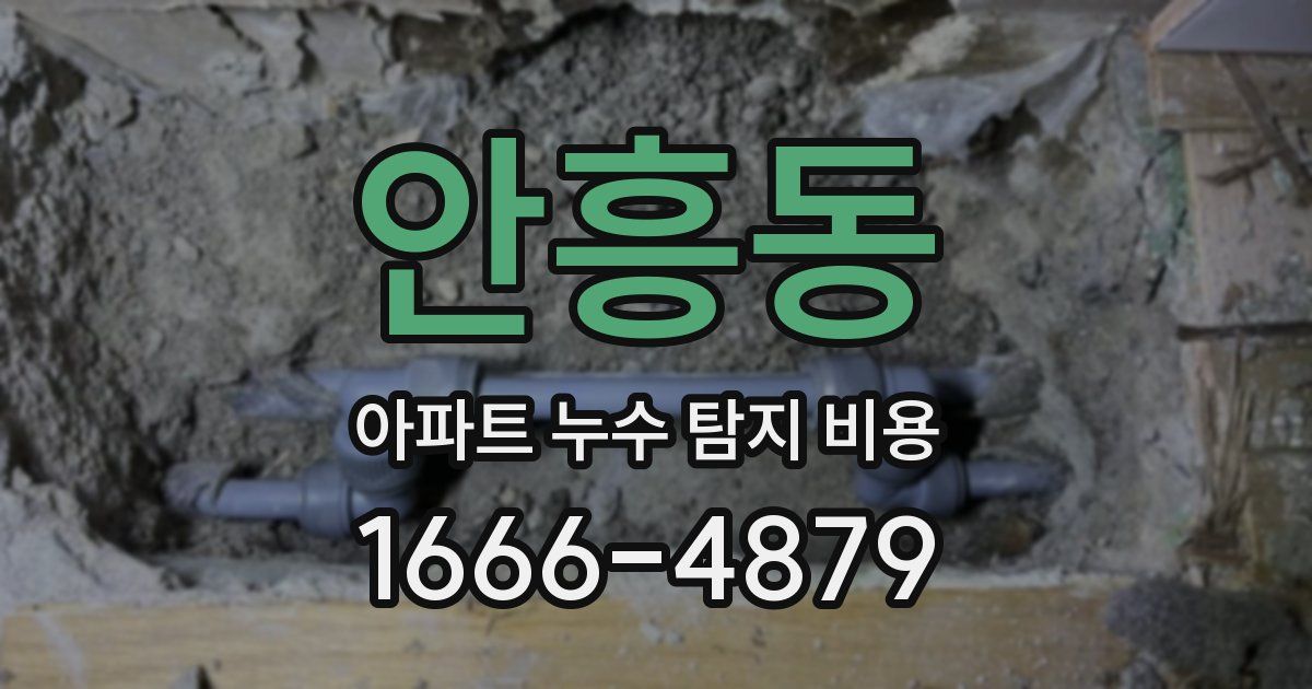 안흥동 아파트 누수 탐지 비용