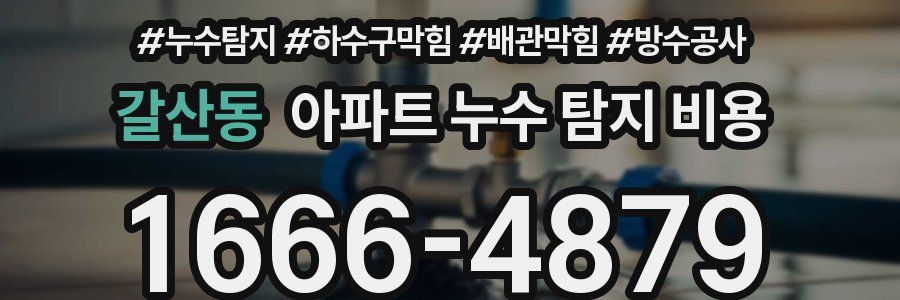 갈산동 아파트 누수 탐지 비용