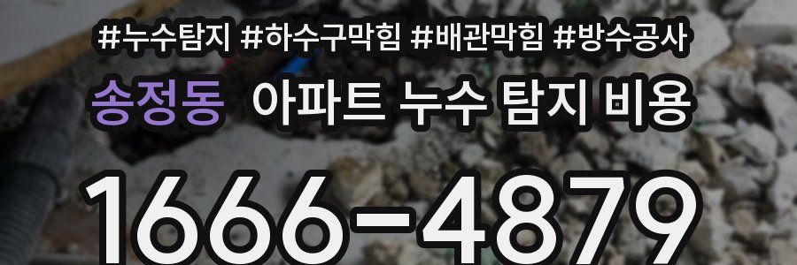 송정동 아파트 누수 탐지 비용