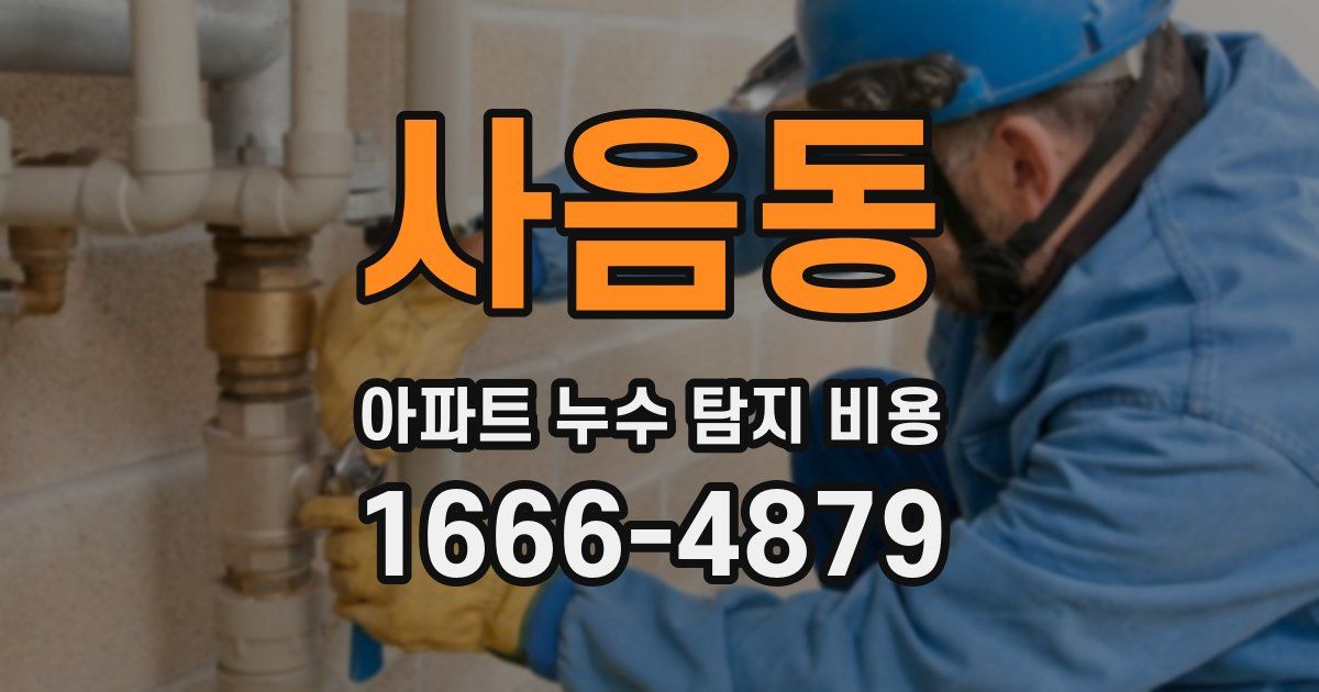 사음동 아파트 누수 탐지 비용