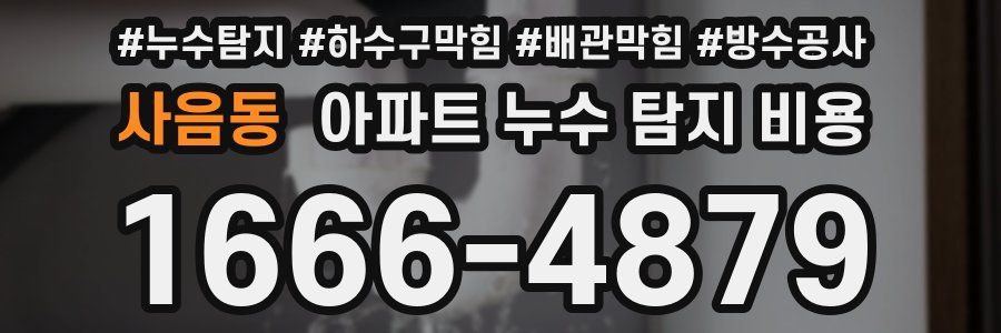 사음동 아파트 누수 탐지 비용