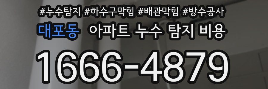 대포동 아파트 누수 탐지 비용
