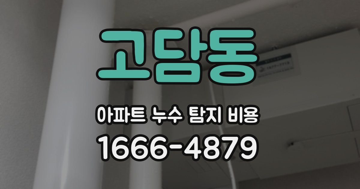 고담동 아파트 누수 탐지 비용