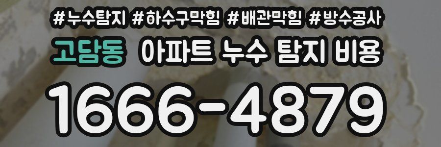 고담동 아파트 누수 탐지 비용