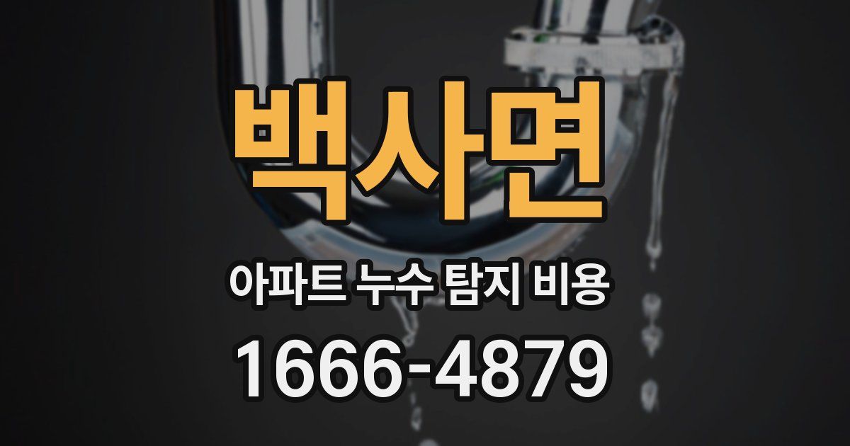 백사면 아파트 누수 탐지 비용