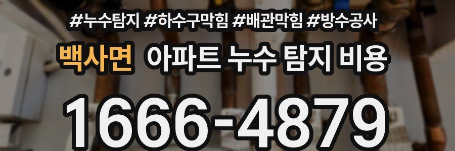 백사면 아파트 누수 탐지 비용