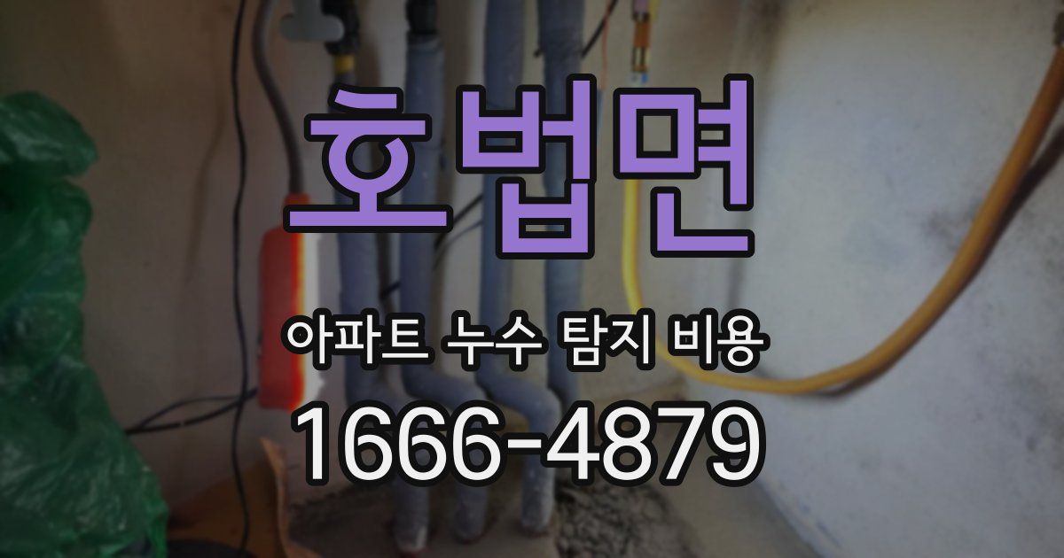 호법면 아파트 누수 탐지 비용
