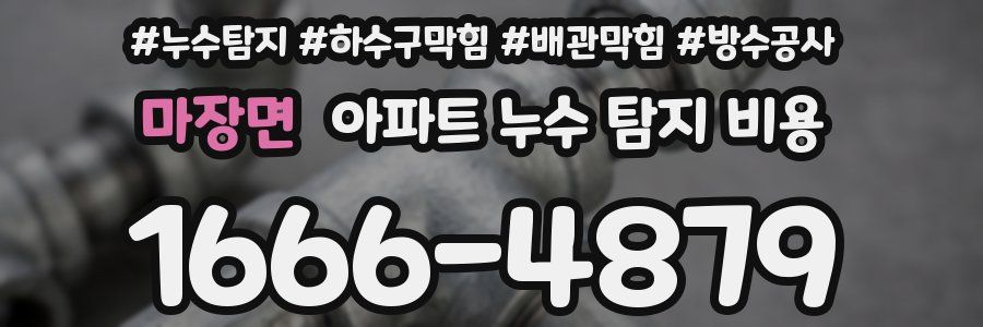 마장면 아파트 누수 탐지 비용