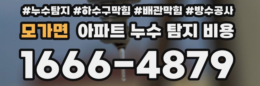 모가면 아파트 누수 탐지 비용