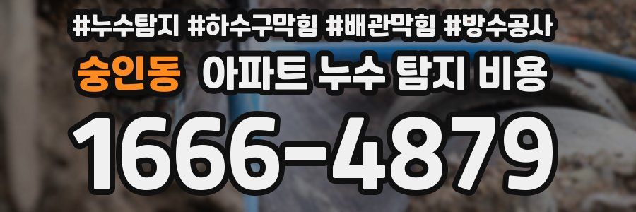 숭인동 아파트 누수 탐지 비용