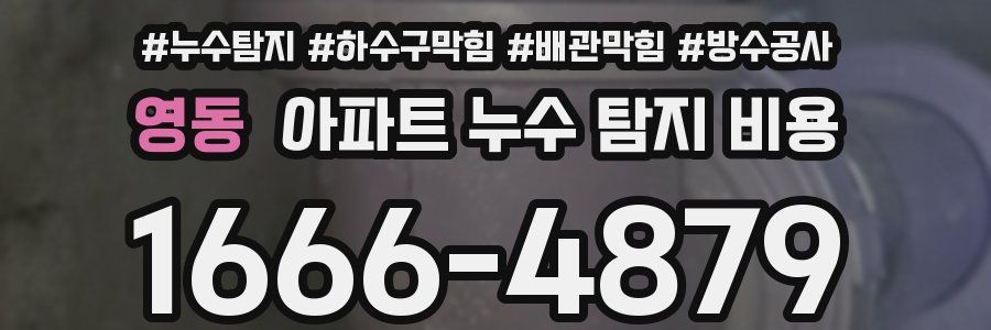 영동 아파트 누수 탐지 비용