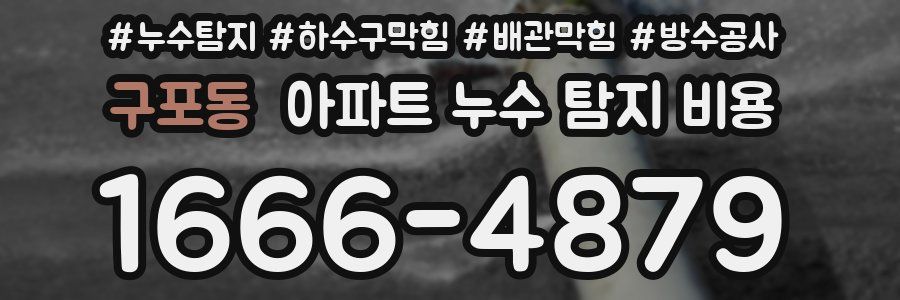 구포동 아파트 누수 탐지 비용