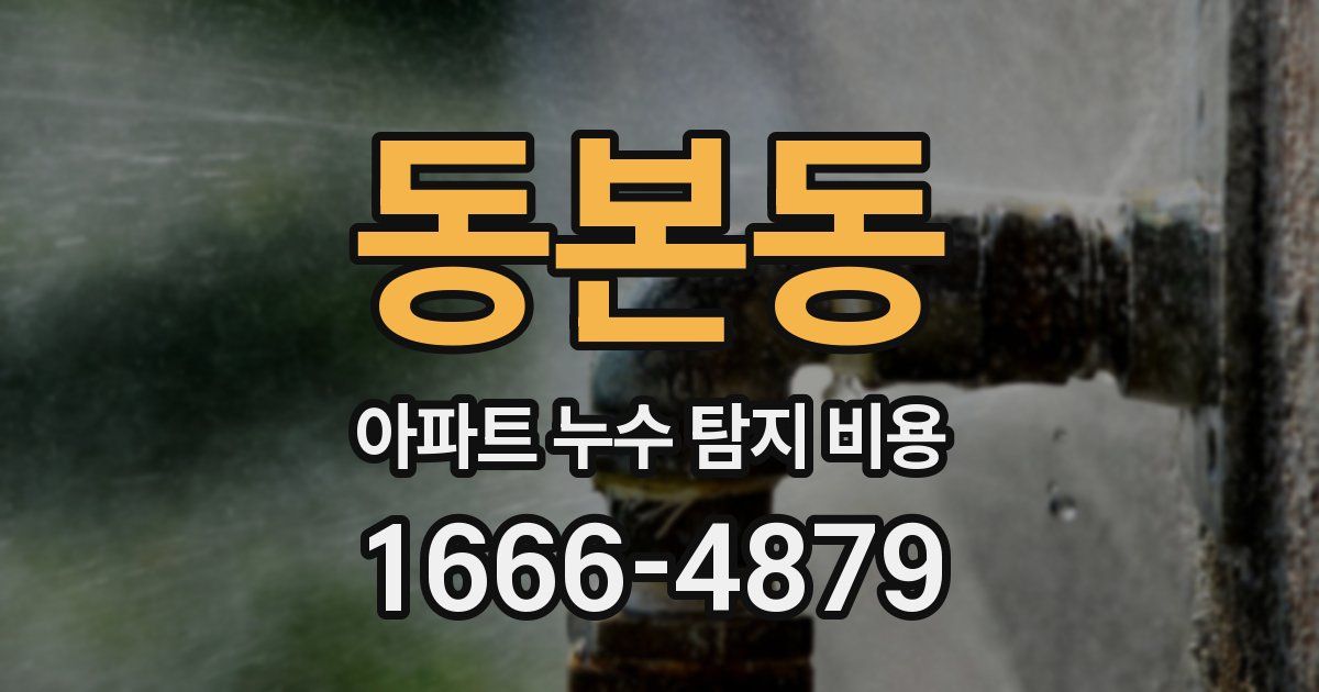 동본동 아파트 누수 탐지 비용