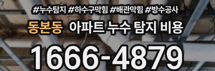 동본동 아파트 누수 탐지 비용