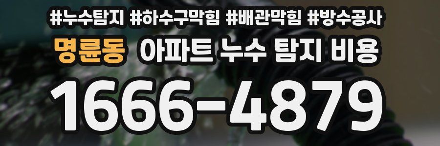 명륜동 아파트 누수 탐지 비용