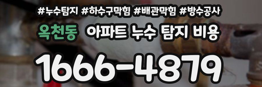 옥천동 아파트 누수 탐지 비용