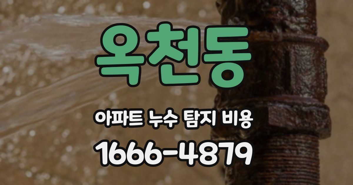 옥천동 아파트 누수 탐지 비용