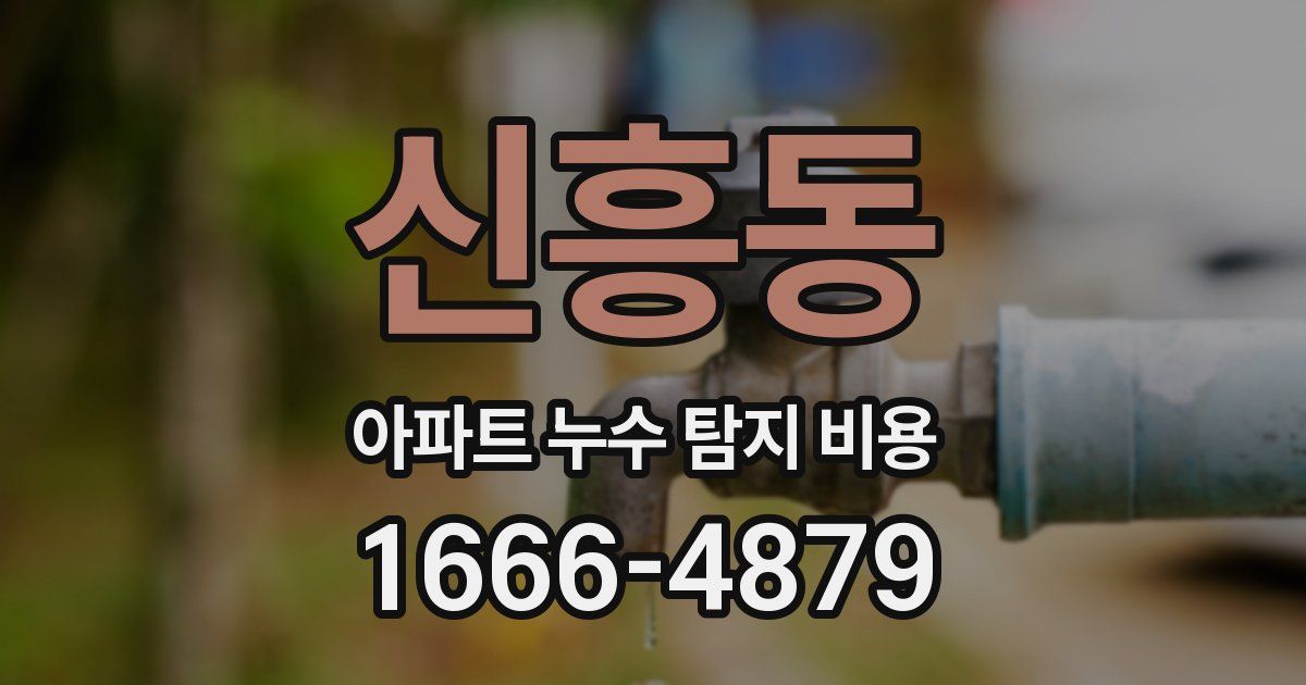 신흥동 아파트 누수 탐지 비용