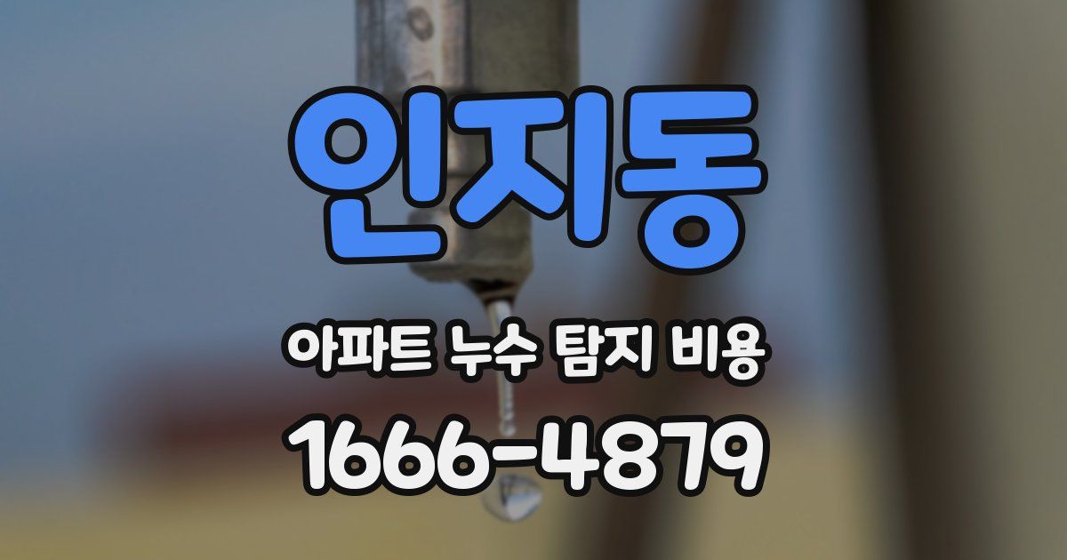 인지동 아파트 누수 탐지 비용