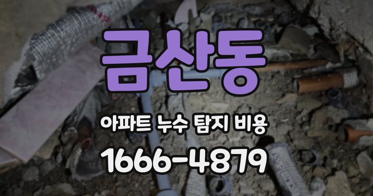 금산동 아파트 누수 탐지 비용