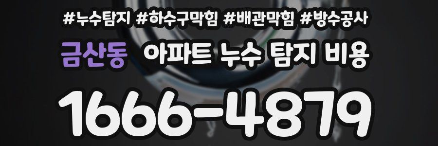 금산동 아파트 누수 탐지 비용