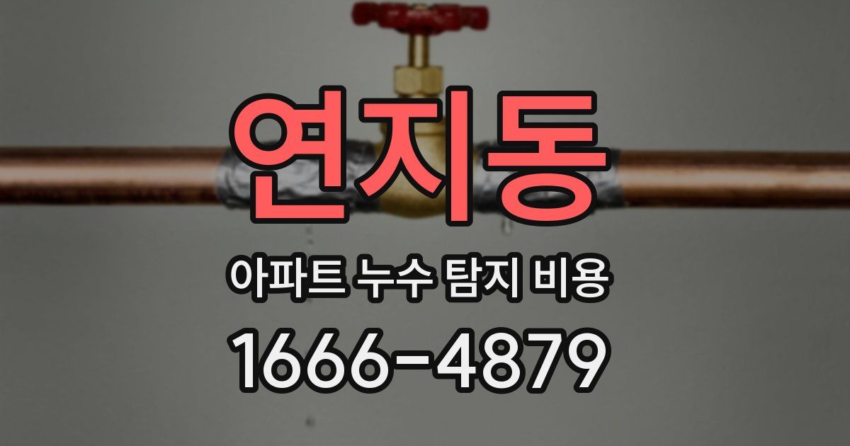 연지동 아파트 누수 탐지 비용