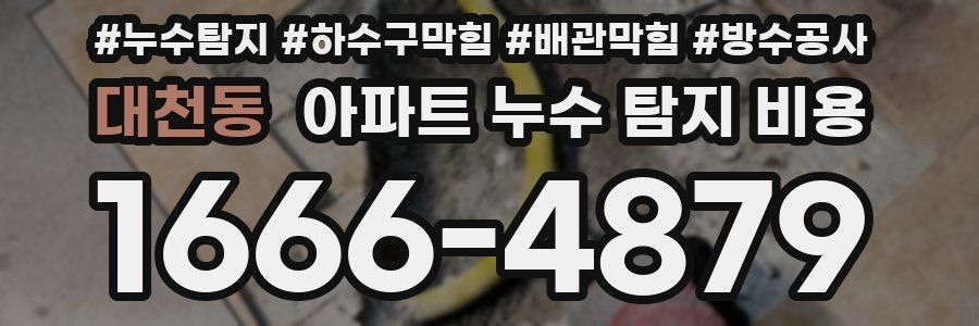 대천동 아파트 누수 탐지 비용