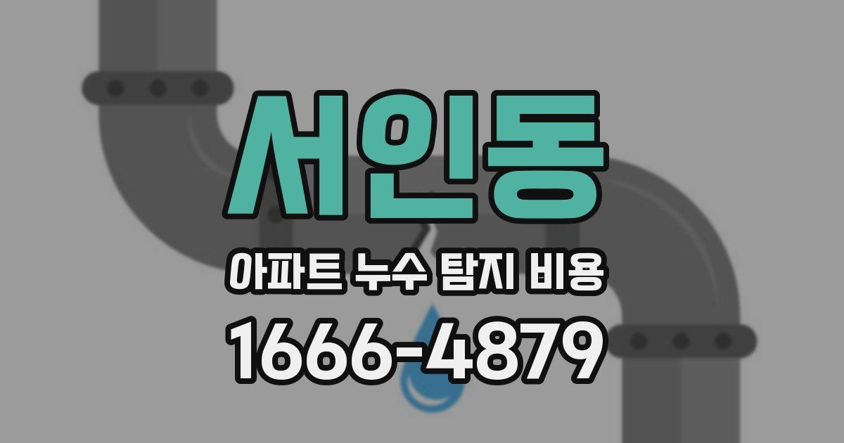 서인동 아파트 누수 탐지 비용