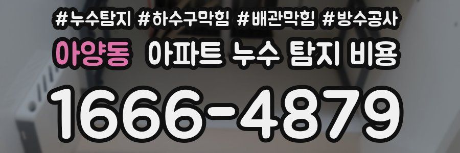 아양동 아파트 누수 탐지 비용