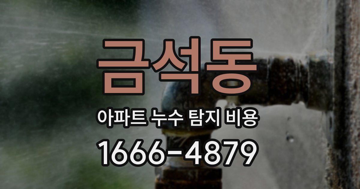 금석동 아파트 누수 탐지 비용
