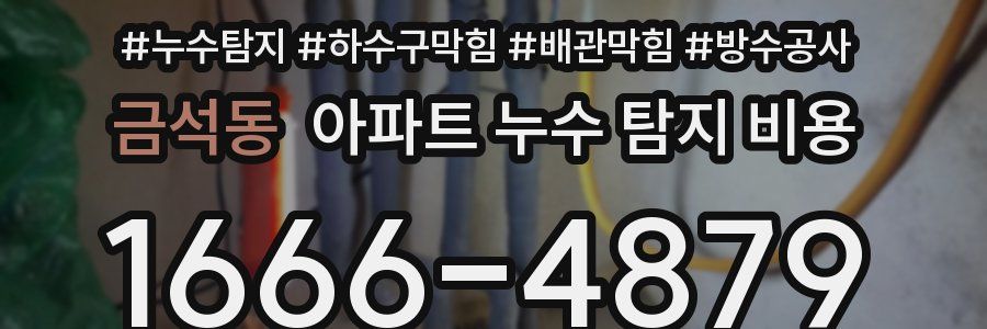 금석동 아파트 누수 탐지 비용