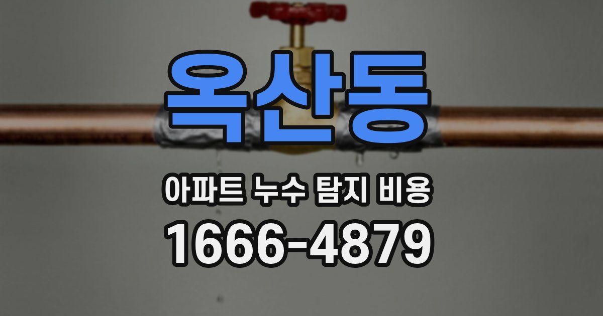 옥산동 아파트 누수 탐지 비용