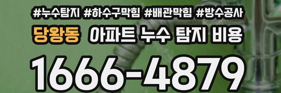 당왕동 아파트 누수 탐지 비용