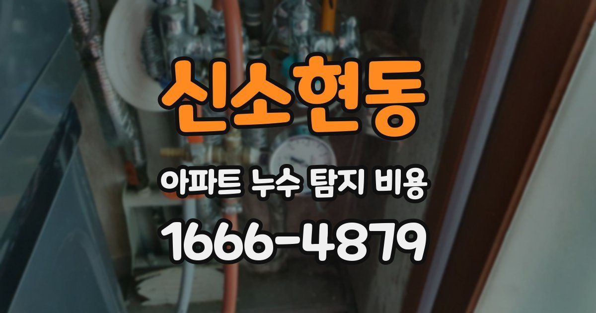 신소현동 아파트 누수 탐지 비용