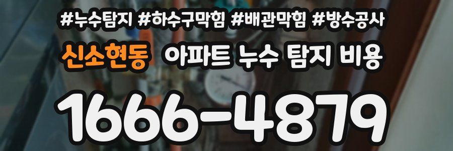 신소현동 아파트 누수 탐지 비용