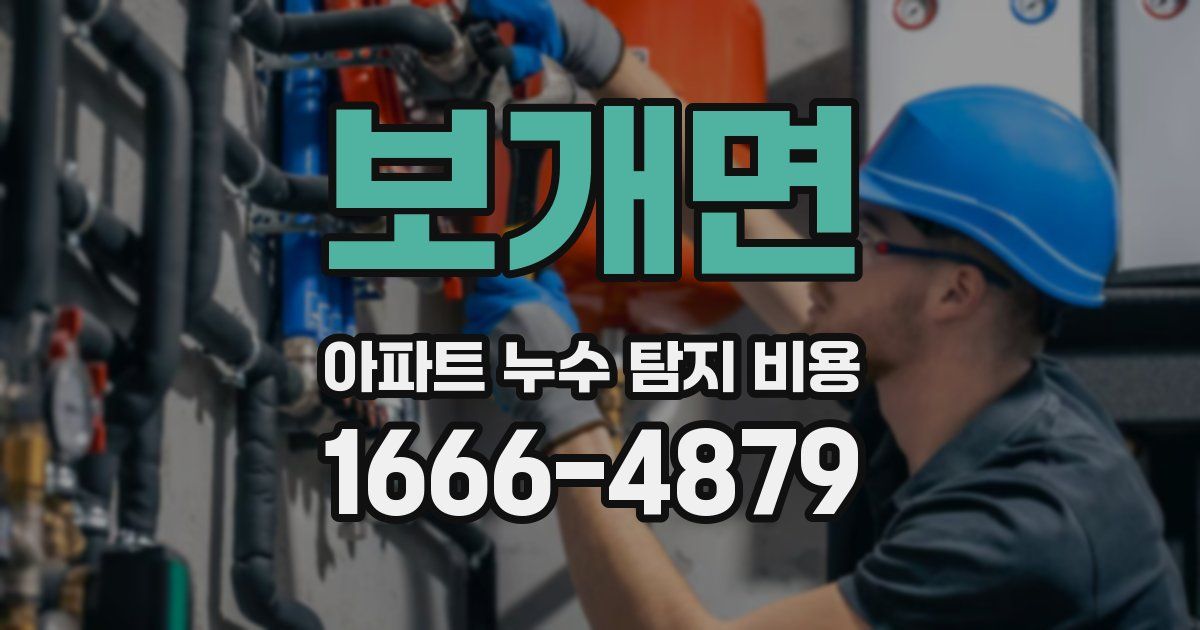 보개면 아파트 누수 탐지 비용