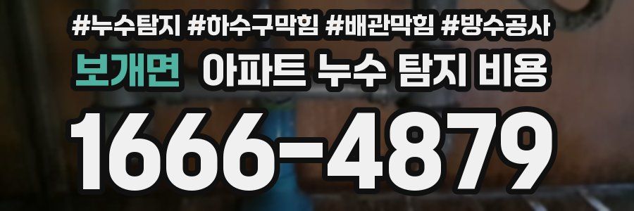 보개면 아파트 누수 탐지 비용