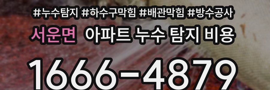 서운면 아파트 누수 탐지 비용