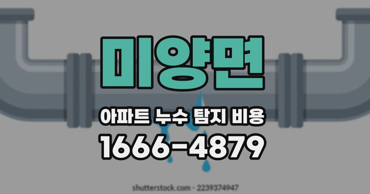 미양면 아파트 누수 탐지 비용
