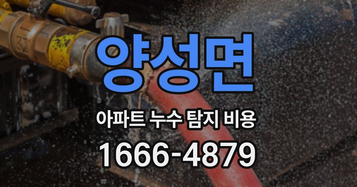 양성면 아파트 누수 탐지 비용