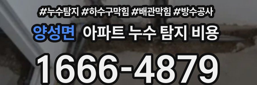 양성면 아파트 누수 탐지 비용