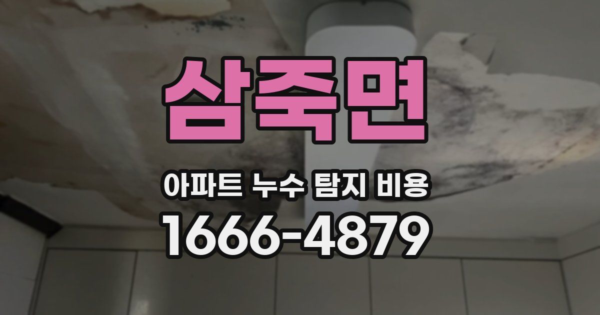 삼죽면 아파트 누수 탐지 비용