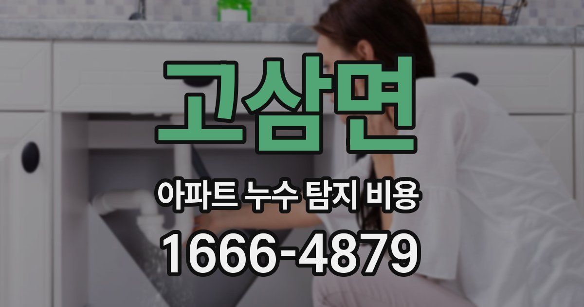 고삼면 아파트 누수 탐지 비용