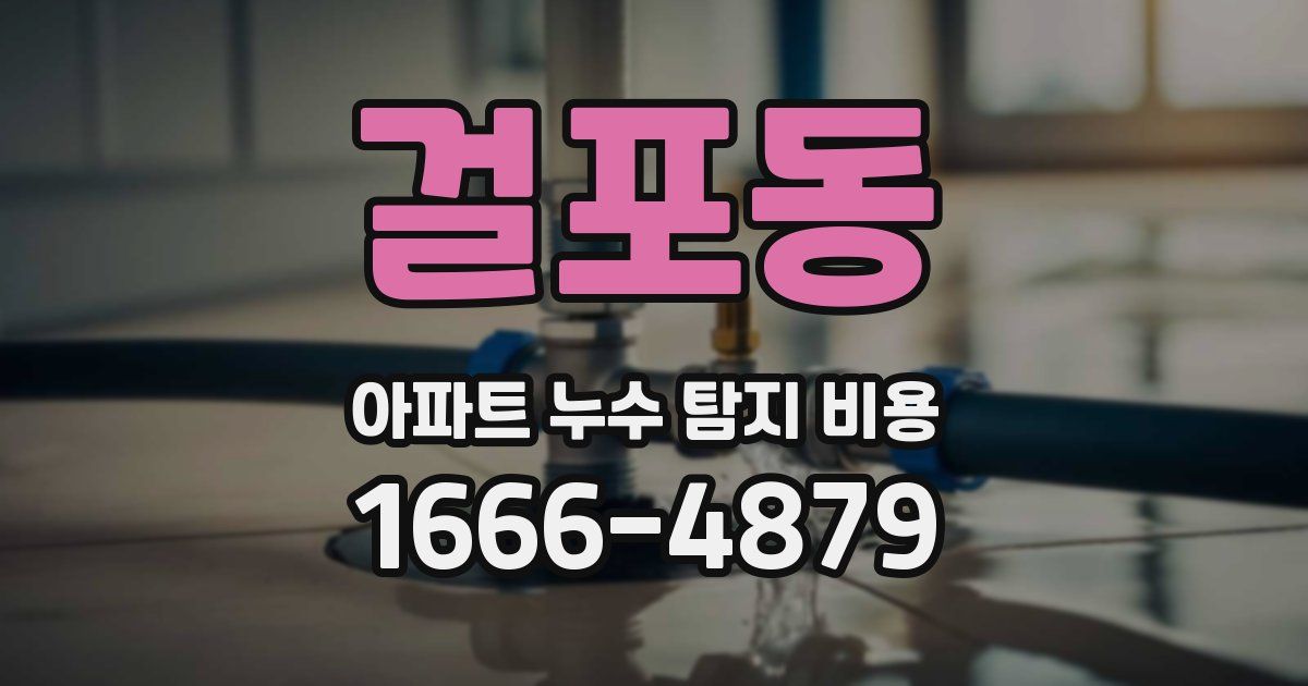 걸포동 아파트 누수 탐지 비용