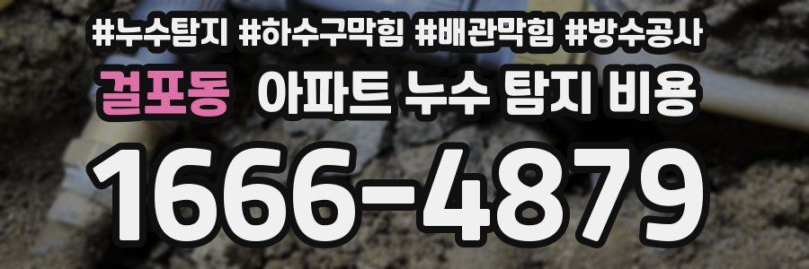 걸포동 아파트 누수 탐지 비용