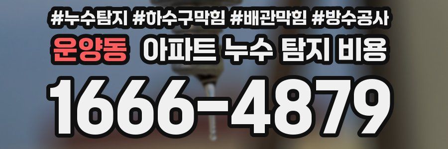 운양동 아파트 누수 탐지 비용